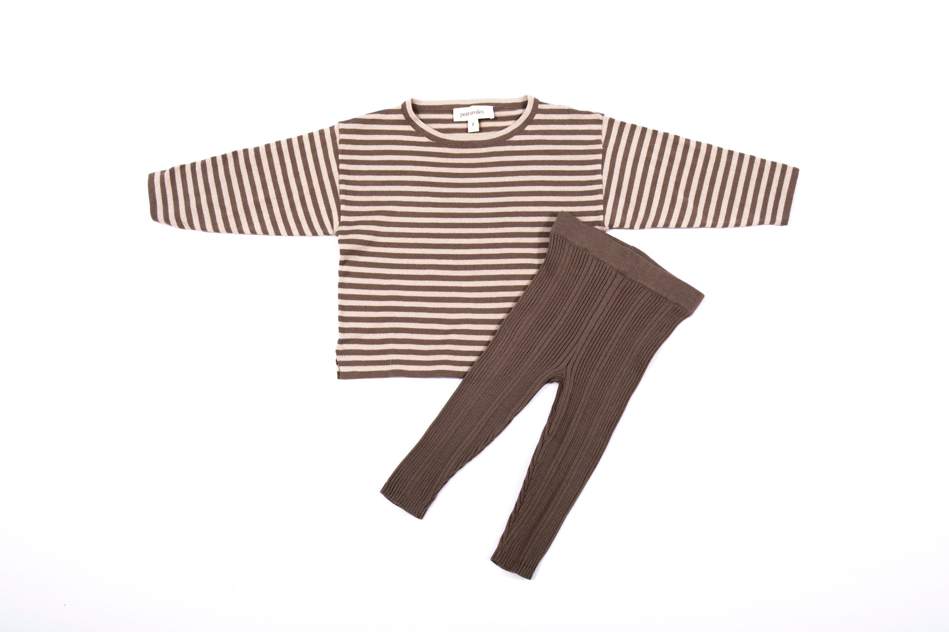 ORGANIC RIB ESSENTIAL LEGGINGS - CHOCO - Petit Smiles