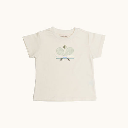 Buy Tennis with Name - Kids Organic Tee - Petit Smiles