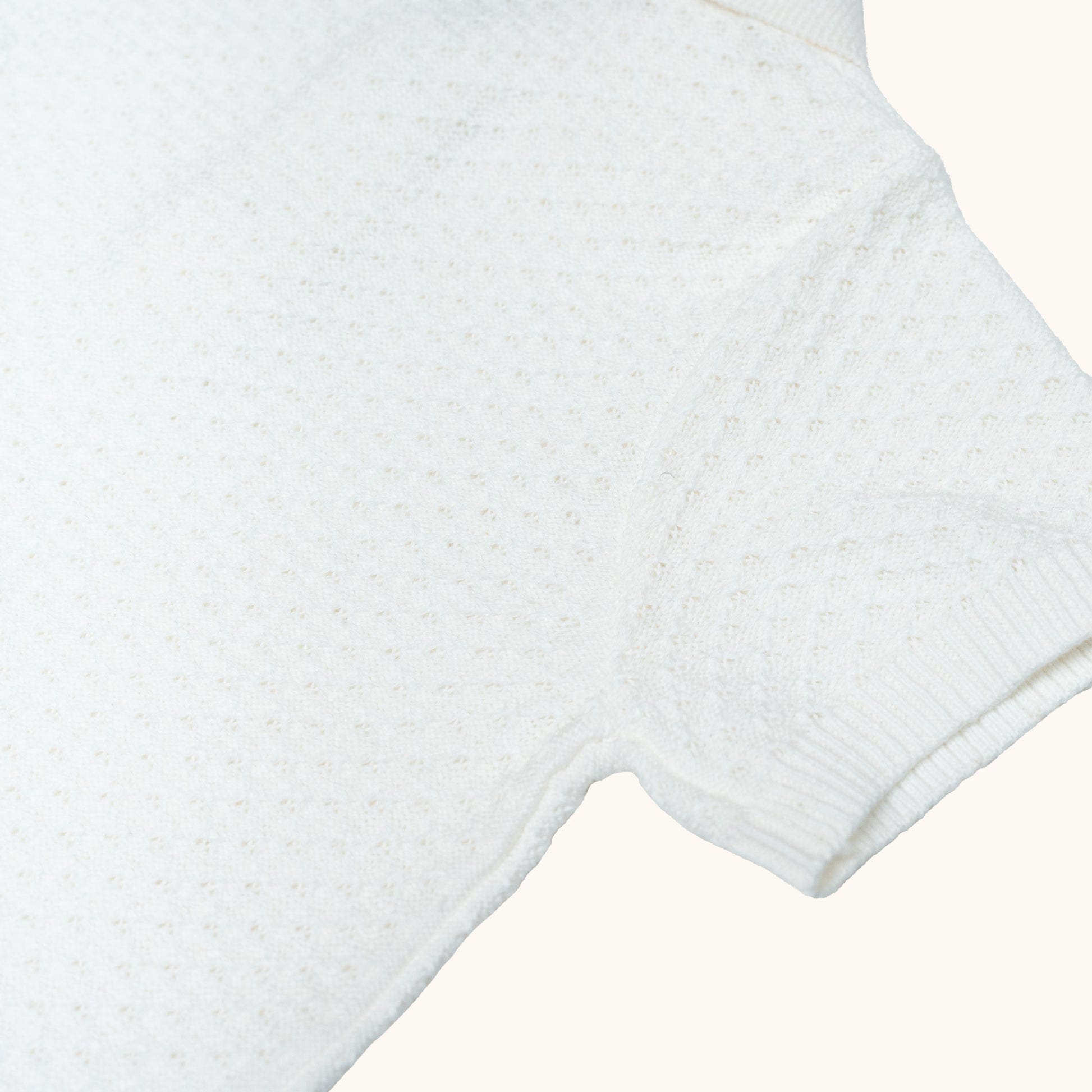 ORGANIC KNITTED SUMMER TEE - CREAM - Petit Smiles