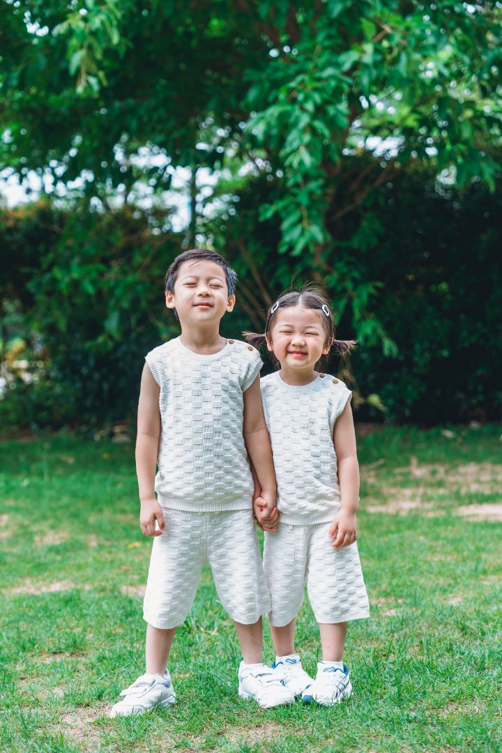 KNITTED BUTTONED WAISTCOAT - CREAM - Petit Smiles