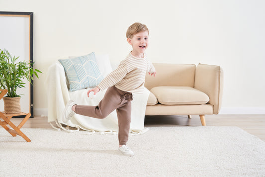 ORGANIC STRIPE PULL OVER SET - BEIGE & CREAM - Petit Smiles