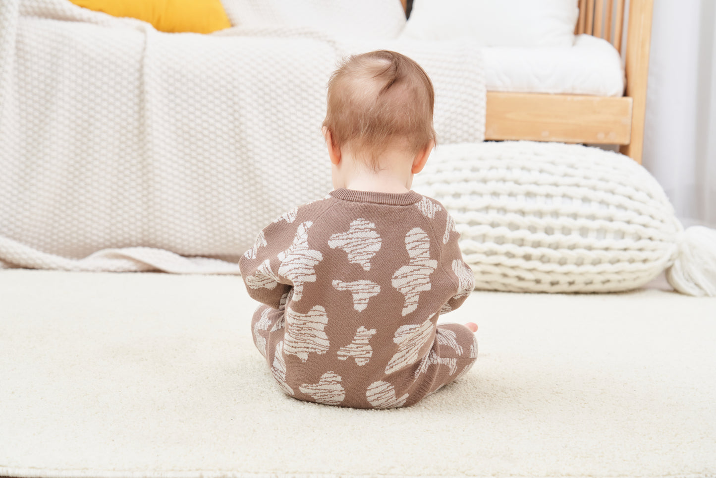 ORGANIC RIB JUMPSUIT - CHOCO - Petit Smiles