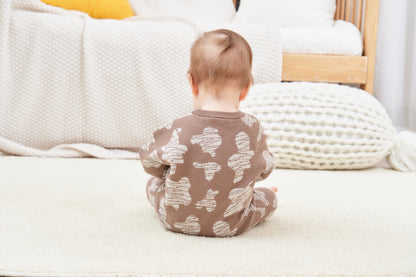 ORGANIC RIB JUMPSUIT - CHOCO - Petit Smiles