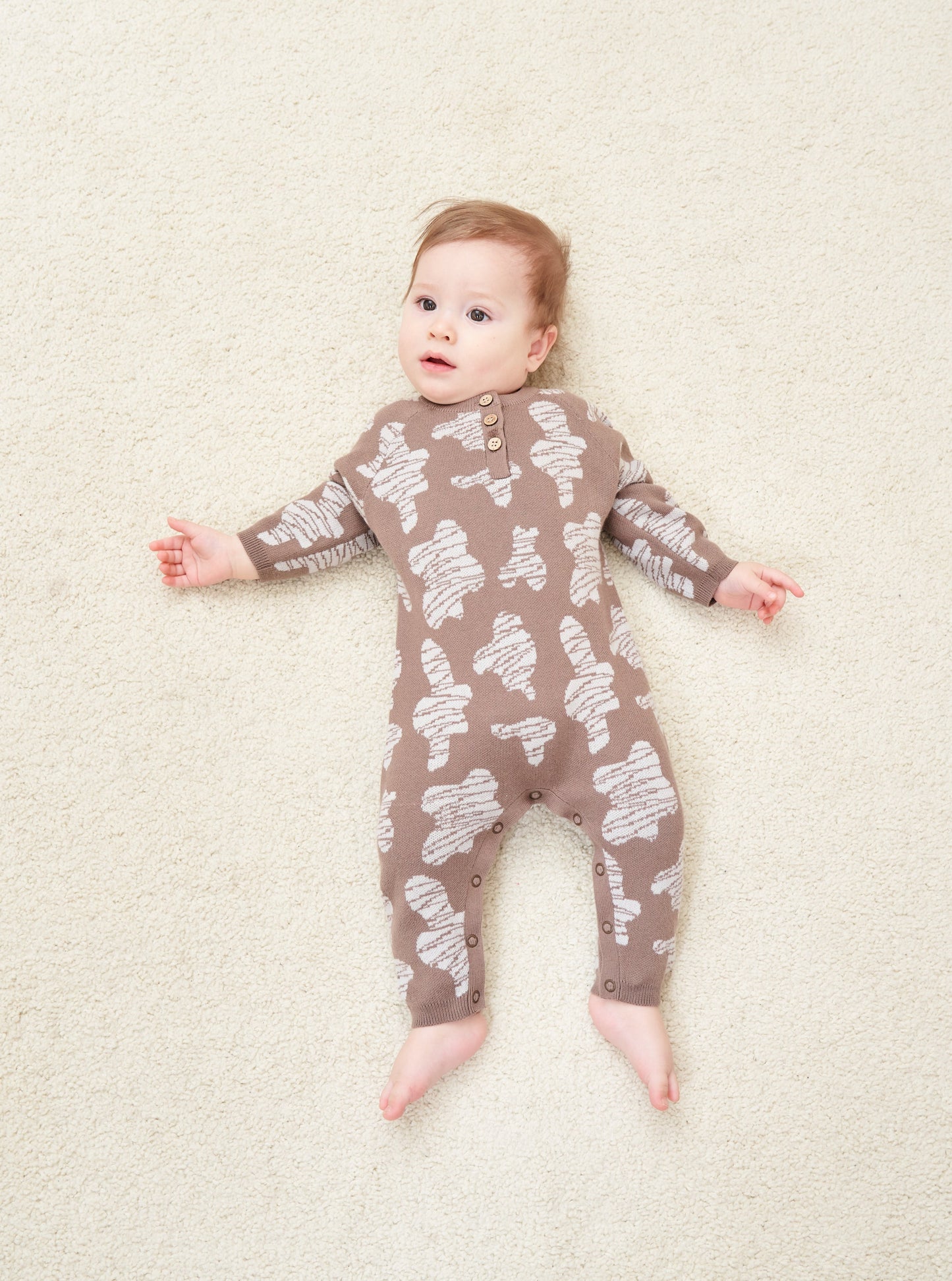 ORGANIC RIB JUMPSUIT - CHOCO - Petit Smiles