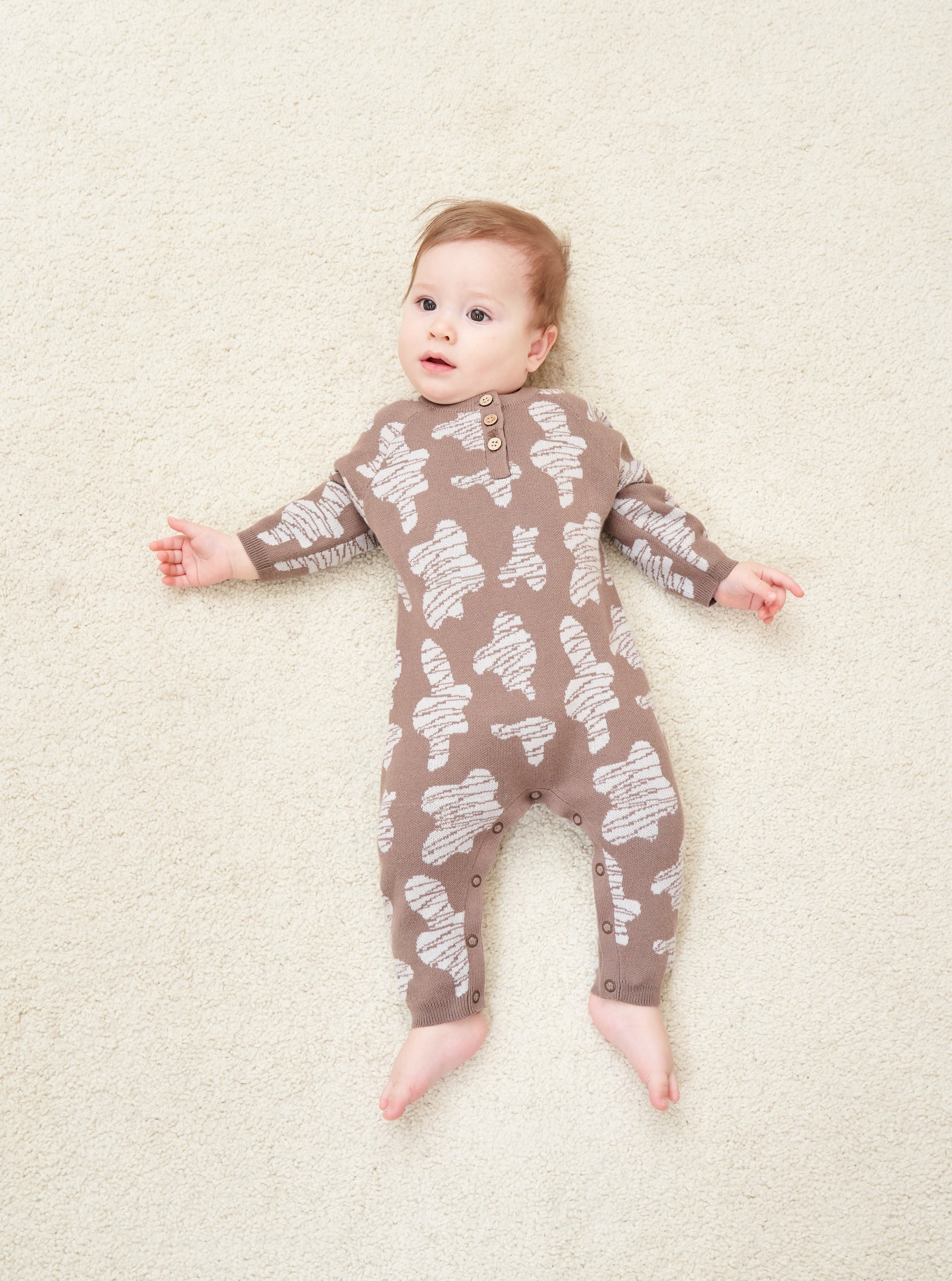 ORGANIC RIB JUMPSUIT - CHOCO - Petit Smiles