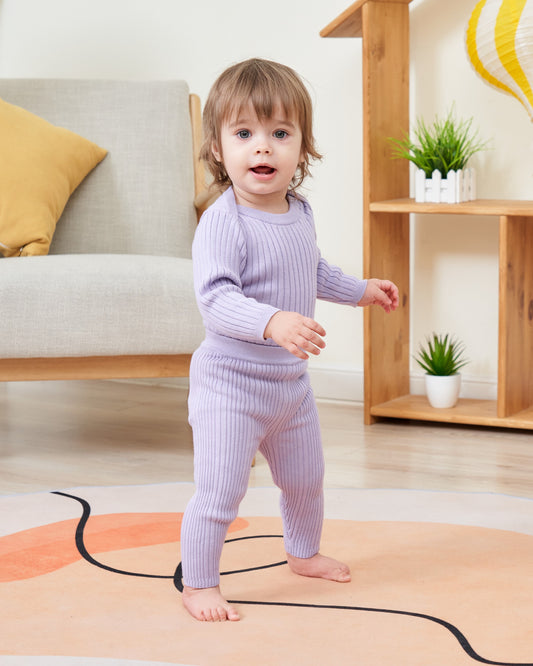 ORGANIC RIB ESSENTIAL BODYSUIT WITH LEGGING - TARO - Petit Smiles
