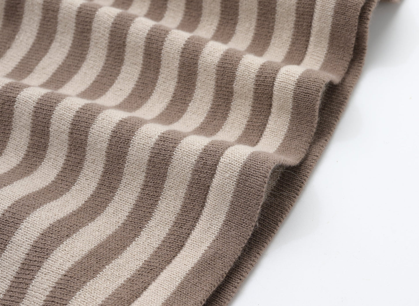 ORGANIC STRIPE PULL OVER SET - BEIGE & CHOCO - Petit Smiles