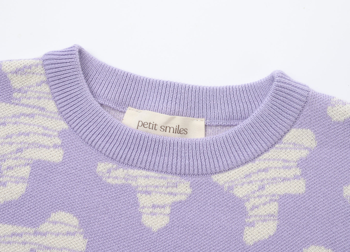 KNITTED SPOTS PULL OVER WITH PANT - TARO; 100% Organic Cotton; Jacquard Pull Over made from GOTS-certified organic cotton; 'Taro Spots' Jacquard pattern; Rib finish at neck, cuffs and hem; Dropped shoulder; Relaxed fit.