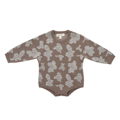 KNITTED CHOCO SPOTS ROMPER WITH LEGGINGS; 100% Organic Cotton; Jacquard Romper made from GOTS-certified organic cotton; 'CHOCO SPOTS' Jacquard pattern; Rib hem at neck, cuffs and leg opening; Features convenient press snaps at the crotch for effortless dressing; Oversized fit. 