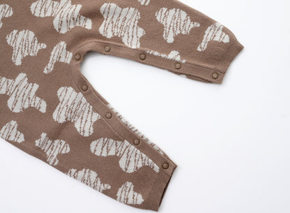 ORGANIC RIB JUMPSUIT - CHOCO - Petit Smiles