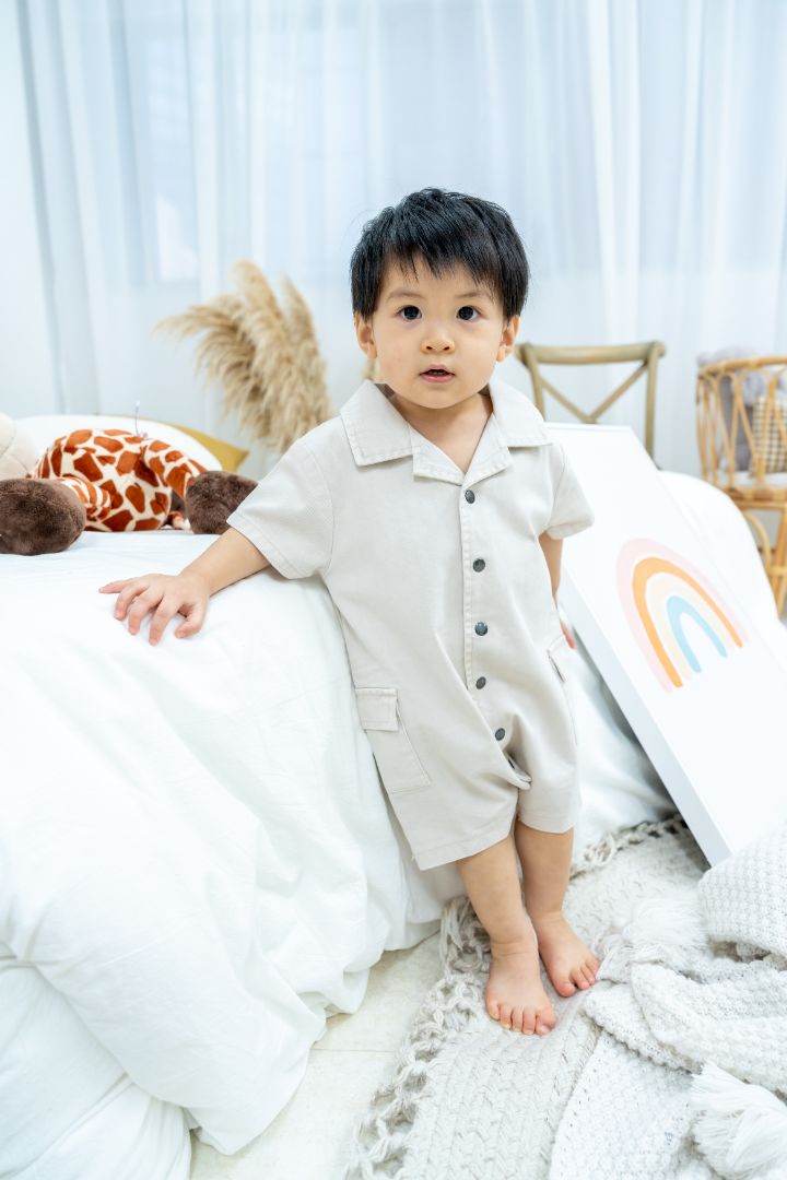 Organic Collar Jersey Rompers - Petit Smiles