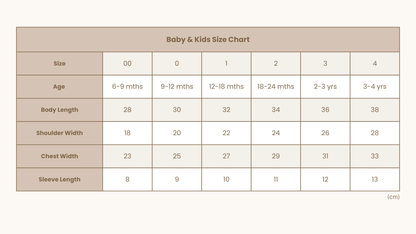 Baby & Kids Size Chart - Petit Smiles